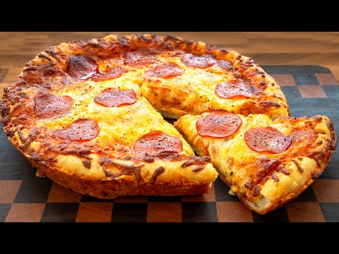 12" Cast Iron Pan Pizza (No-Knead)