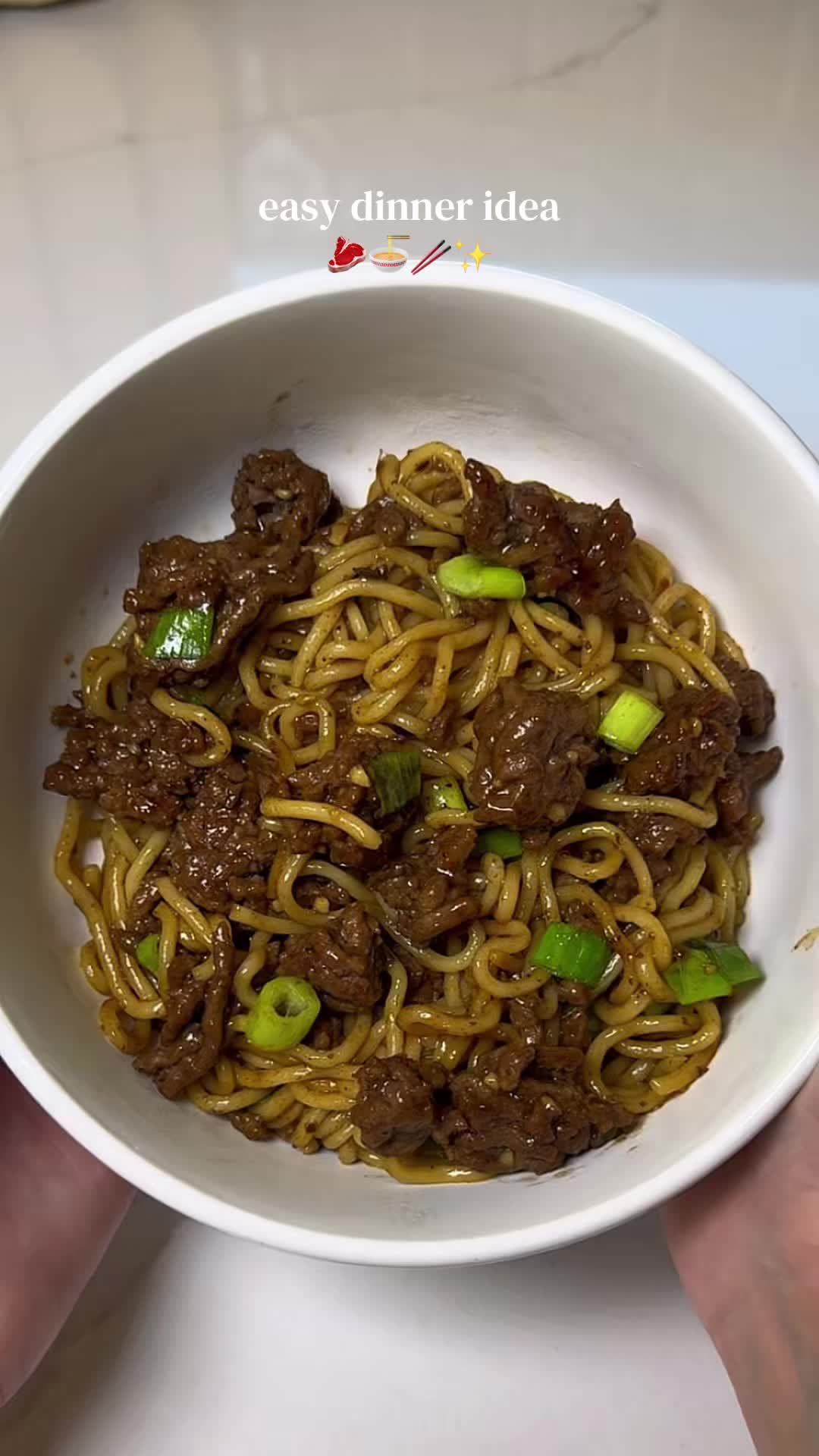 15-Minute Mongolian Ground Beef Noodles