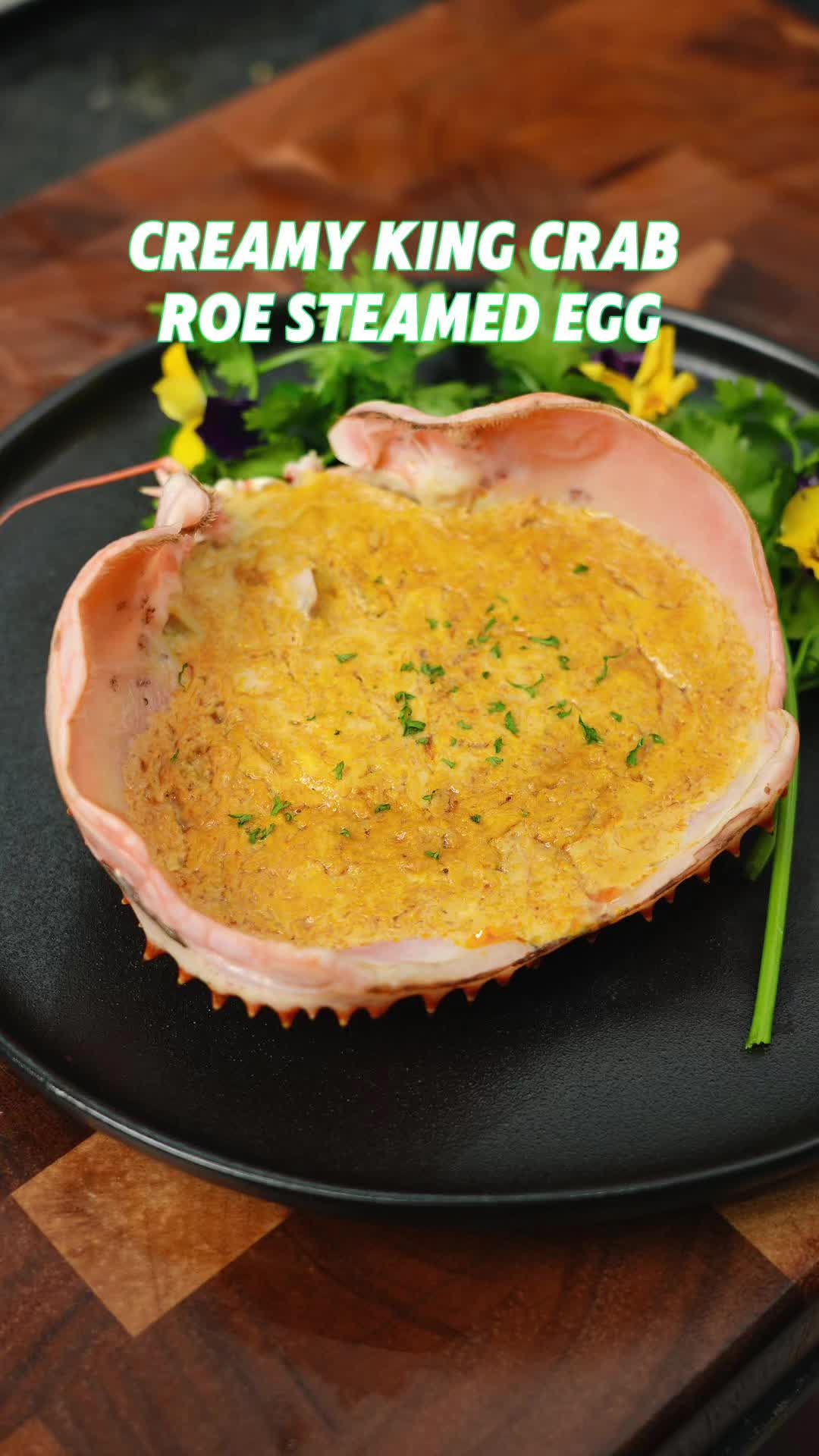 Creamy King Crab Roe Steamed Egg