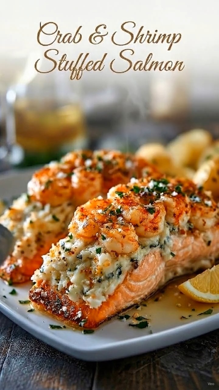 Million Dollar Crab & Shrimp Stuffed Salmon