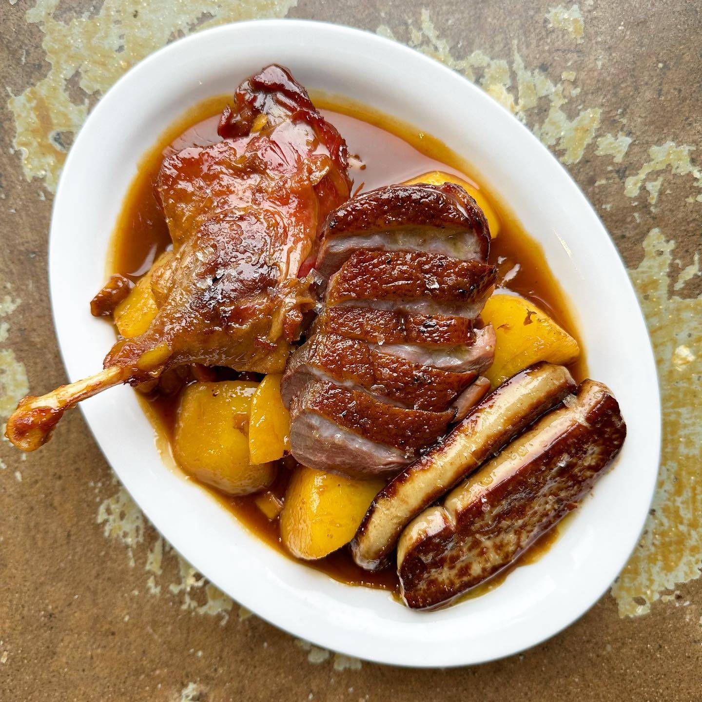 Fat Rabbit Half Duck with Rutabaga and Foie Gras
