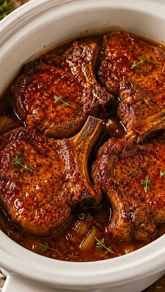 Slow Cooker Honey Garlic Pork Chops