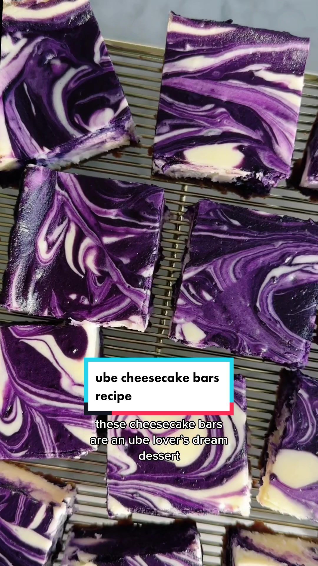 Ube Swirl Cheesecake Bars