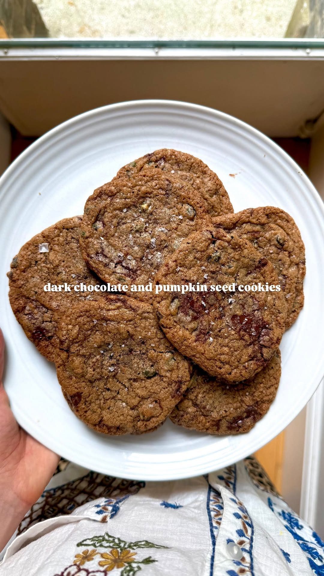 Dark Chocolate and Pumpkin Seed Cookies