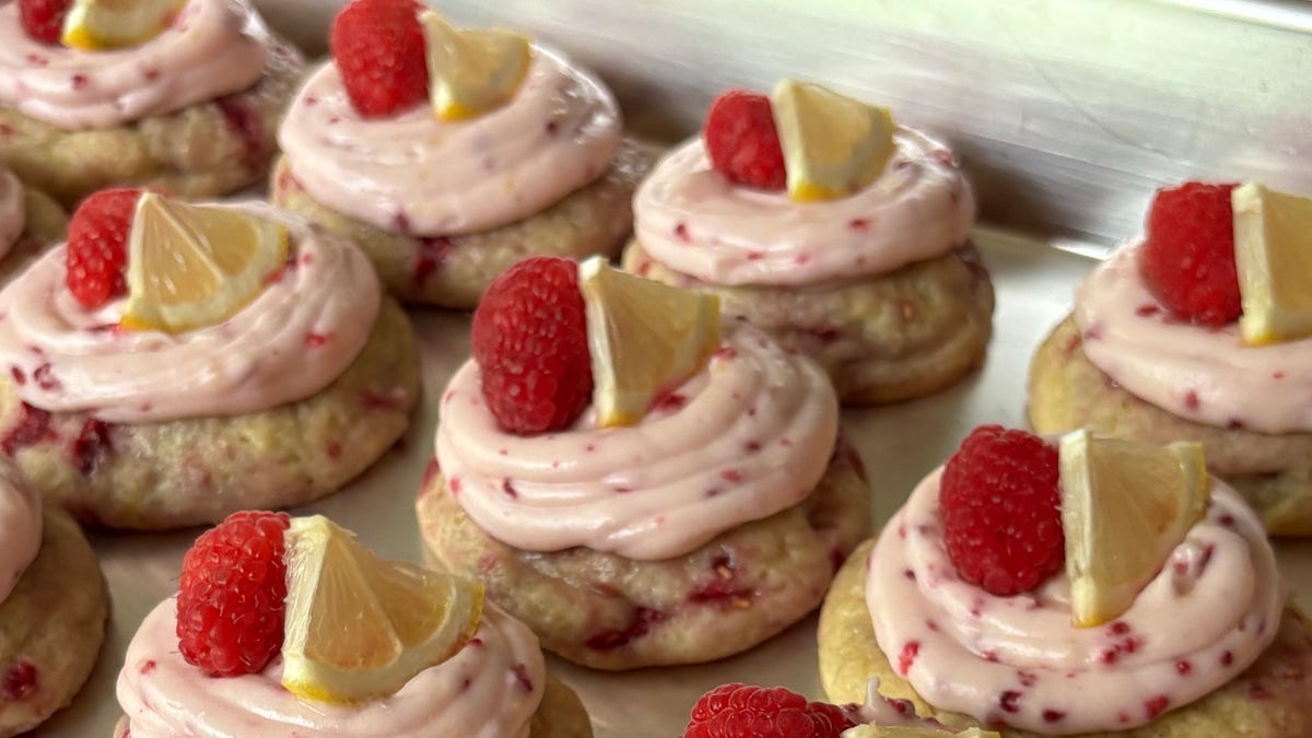 Frosted Lemon Raspberry Cookies