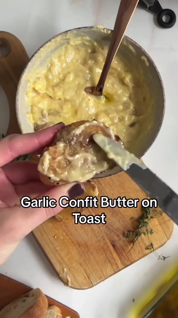 Garlic Confit Butter on Toast