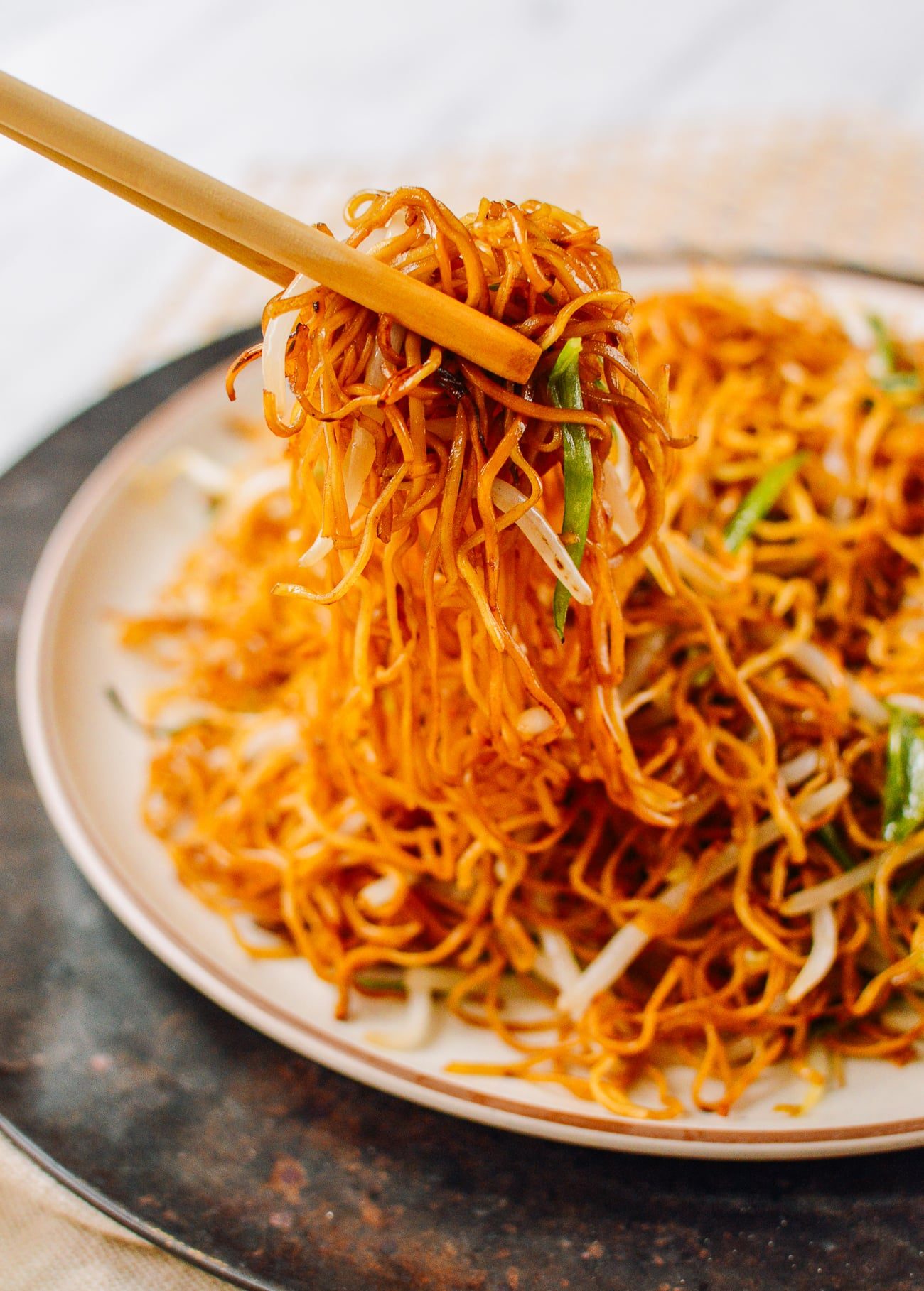 Cantonese Pan-fried Noodles with Soy Sauce