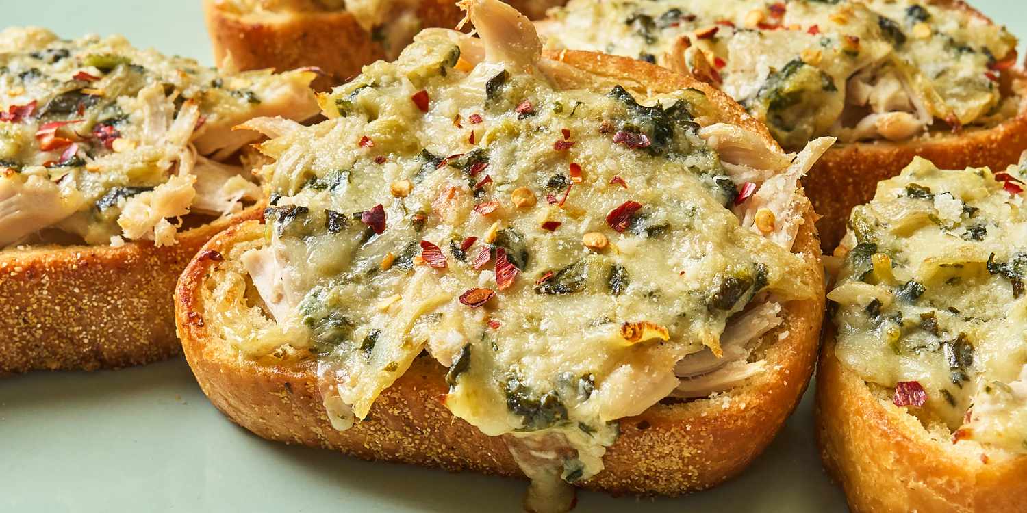 4-Ingredient Spinach Artichoke Chicken Texas Toast