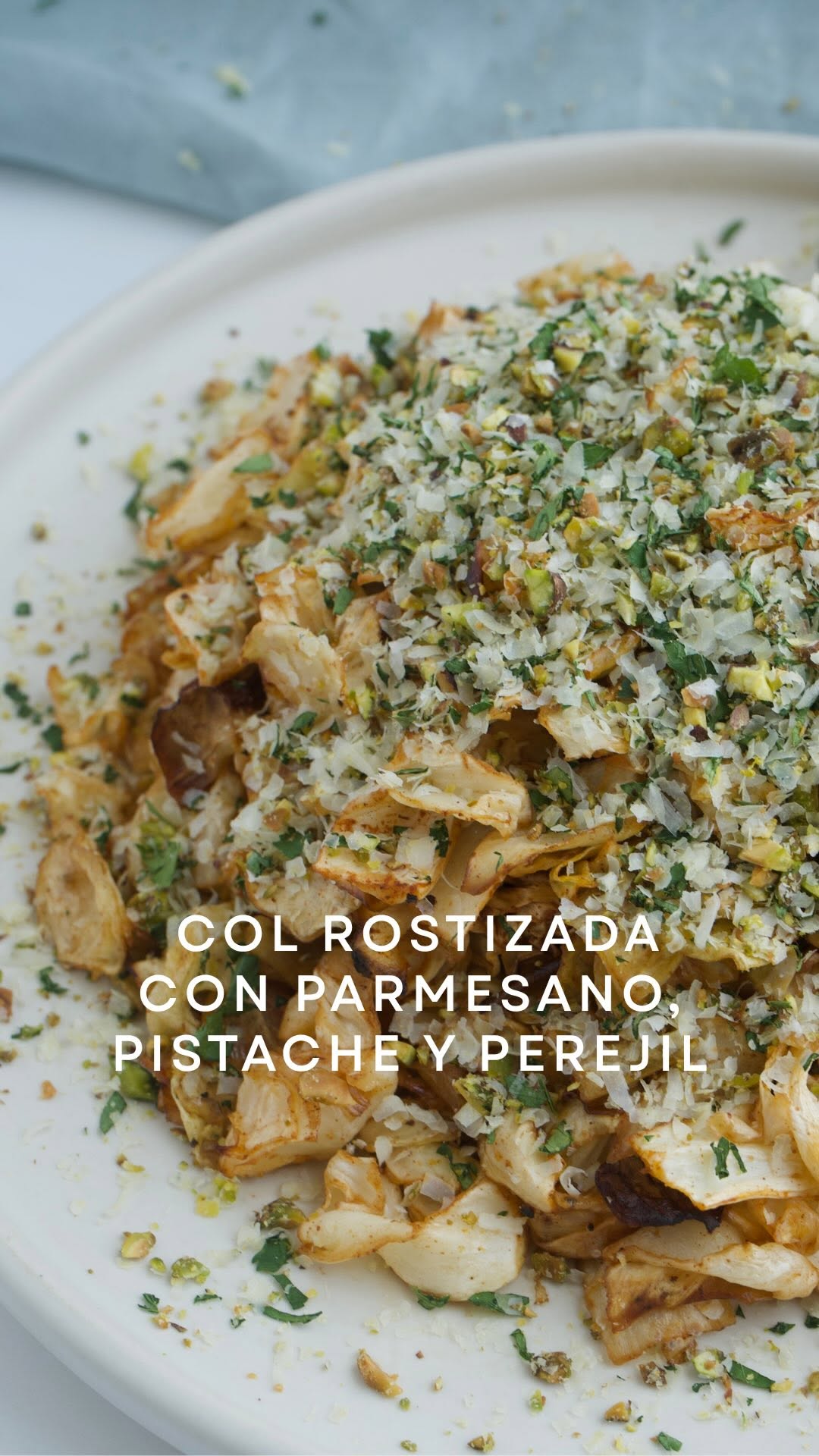 Roasted Cabbage with Parmesan, Pistachio, and Parsley
