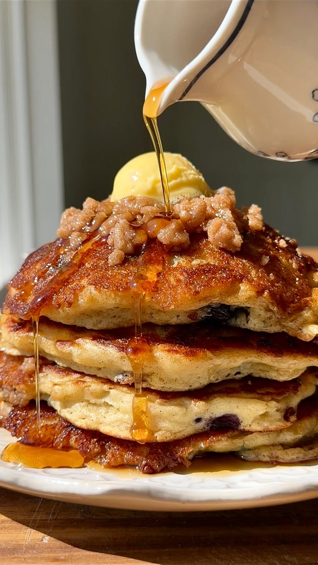 Brown Butter Blueberry Muffin Pancakes