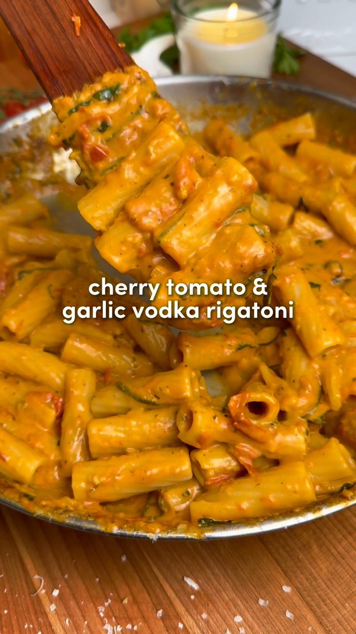 Cherry Tomato & Garlic Vodka Rigatoni
