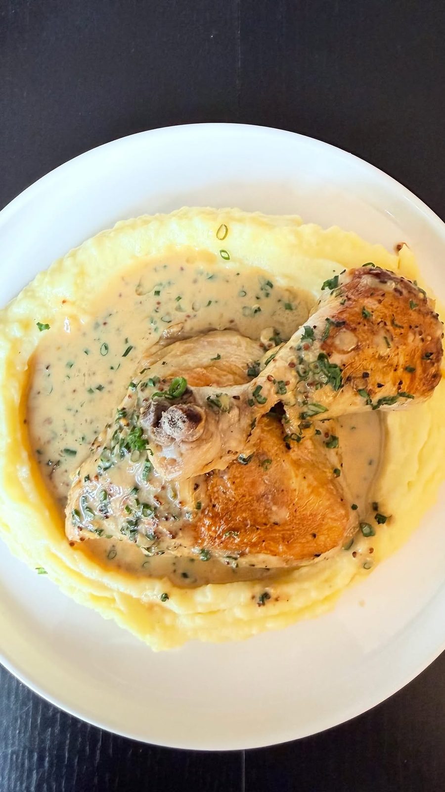 Chicken with Creamy Mustard Sauce and Mashed Potatoes