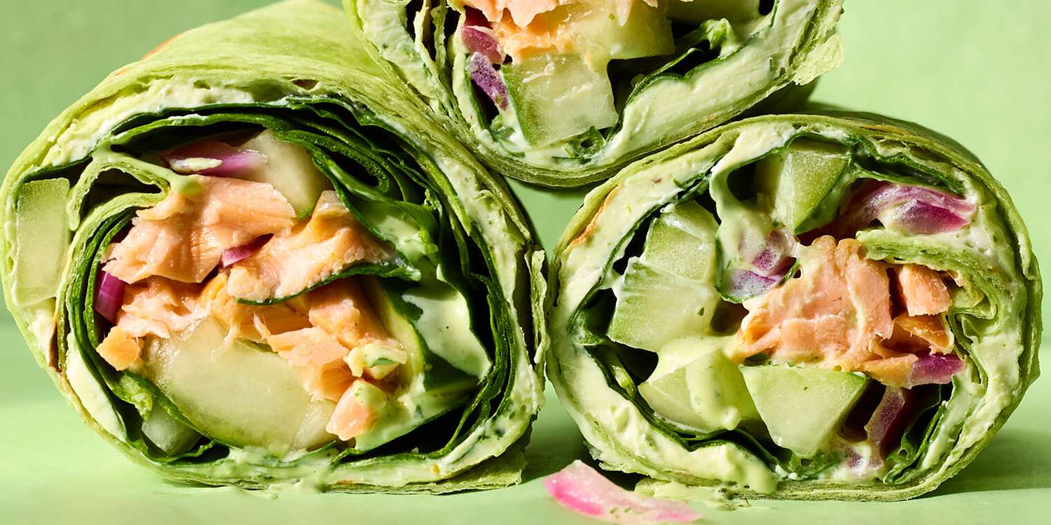 Green Goddess Smoked Salmon Wraps