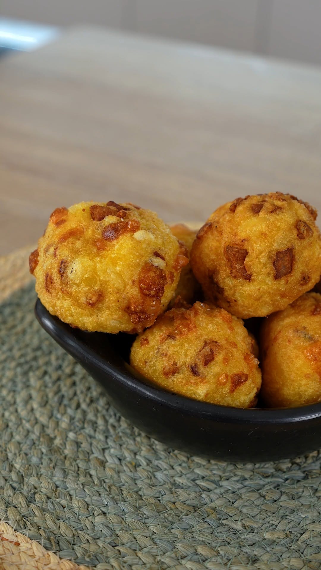 Cassava Bolones with Pork Rinds and Cheese