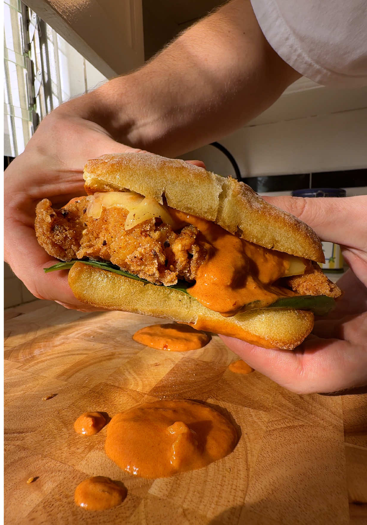 Crispy Fried Chicken Vodka Sauce Sandwich