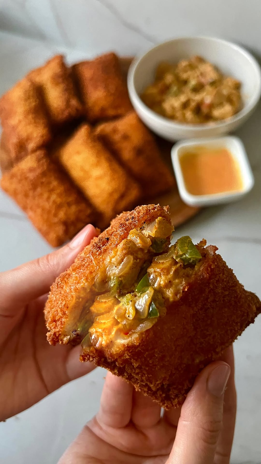 Crispy and Creamy Chicken Rolls