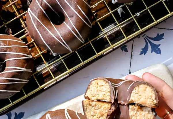 Healthy Cookie Dough-Style Donuts with White Beans