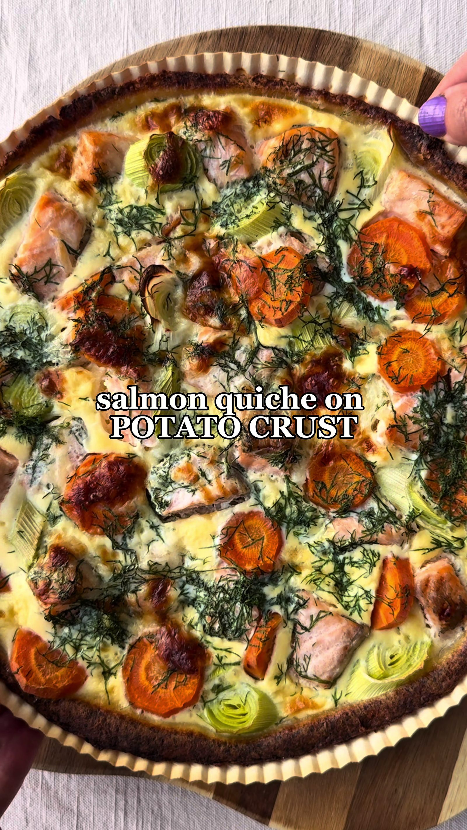 Finnish Salmon Quiche on Potato Crust