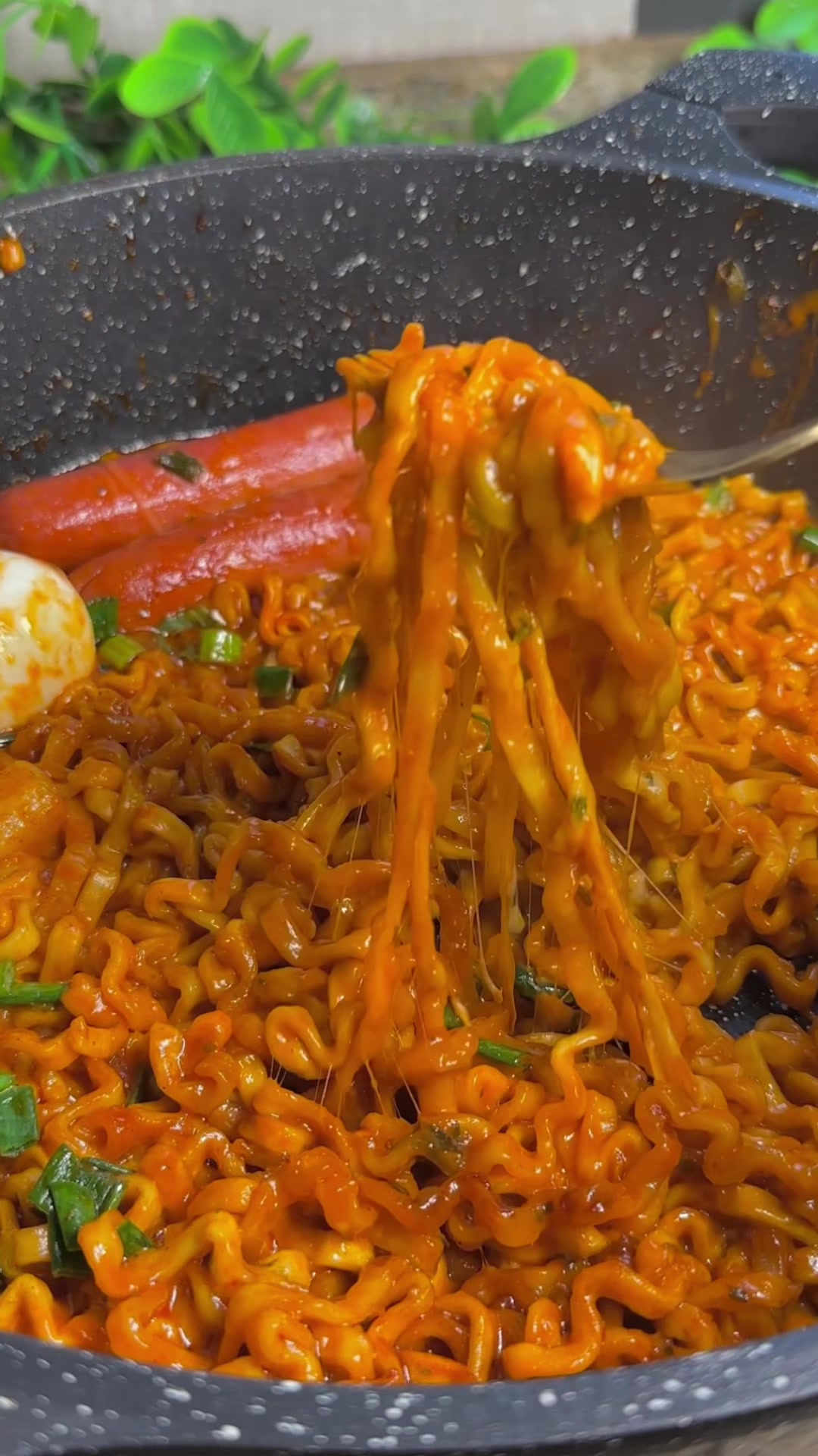 Cheesy Spicy Ramen & Rice Cakes
