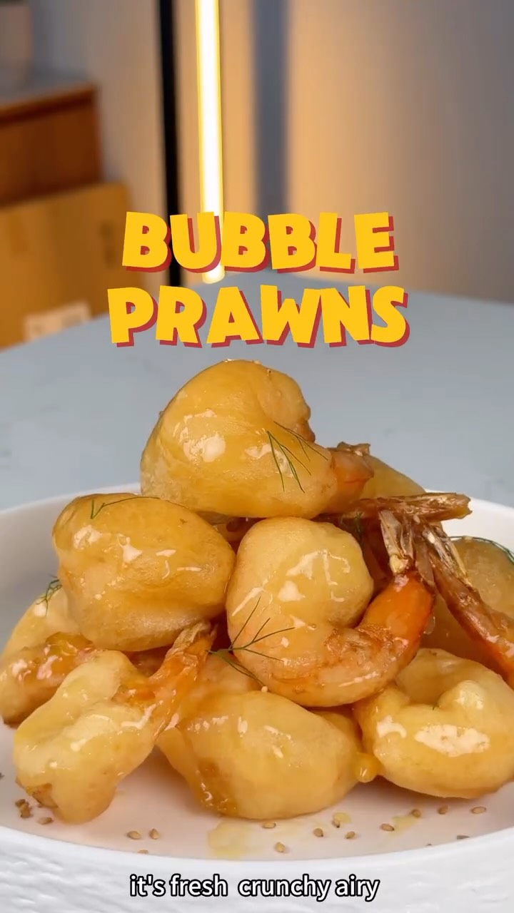 Bubble Prawns with Orange Glaze