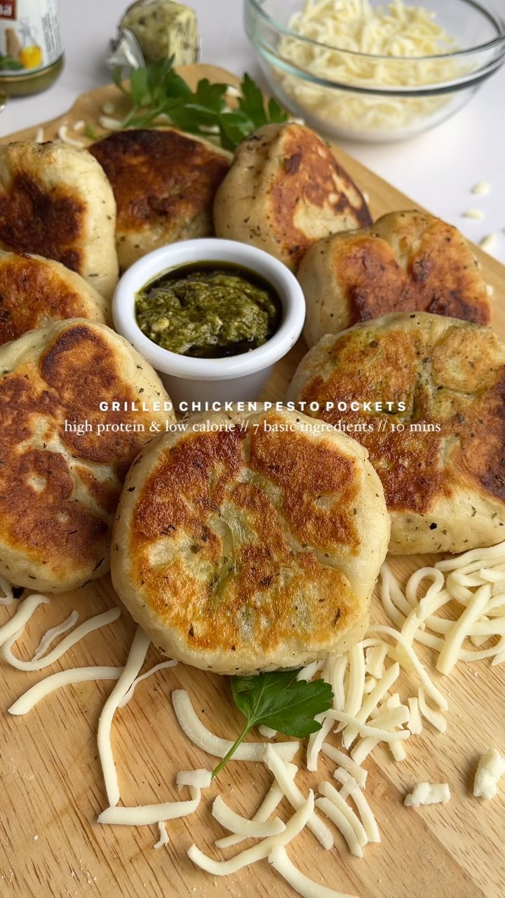 Grilled Chicken Pesto Pockets