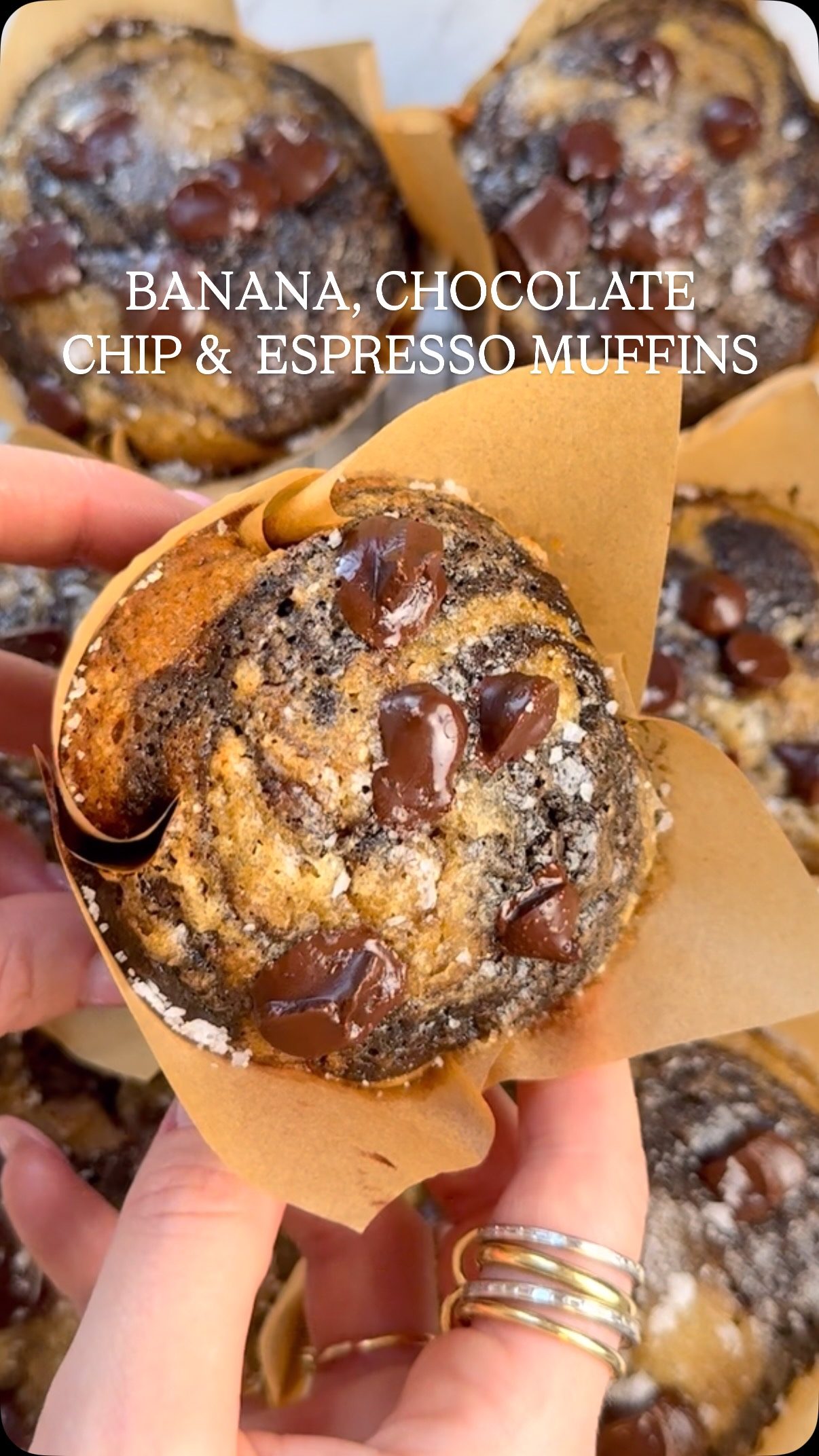 Banana Chocolate Chip Espresso Muffins