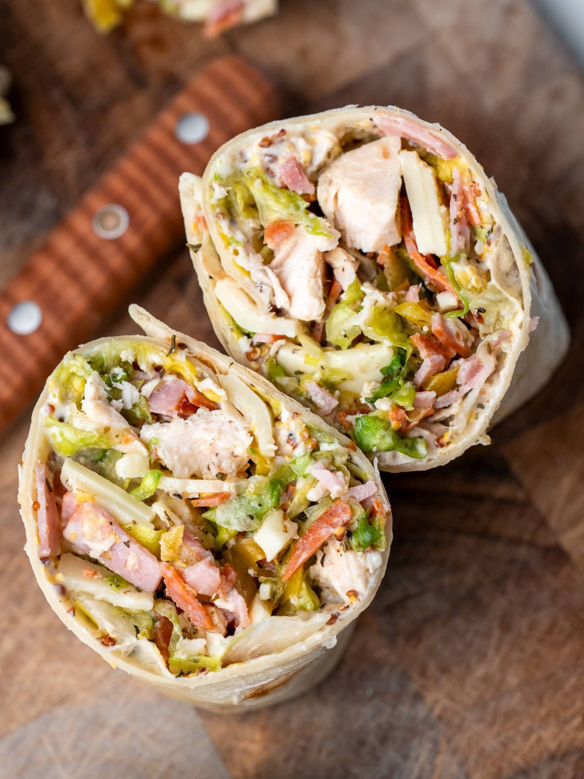 High Protein Italian Grinder Chicken Wraps