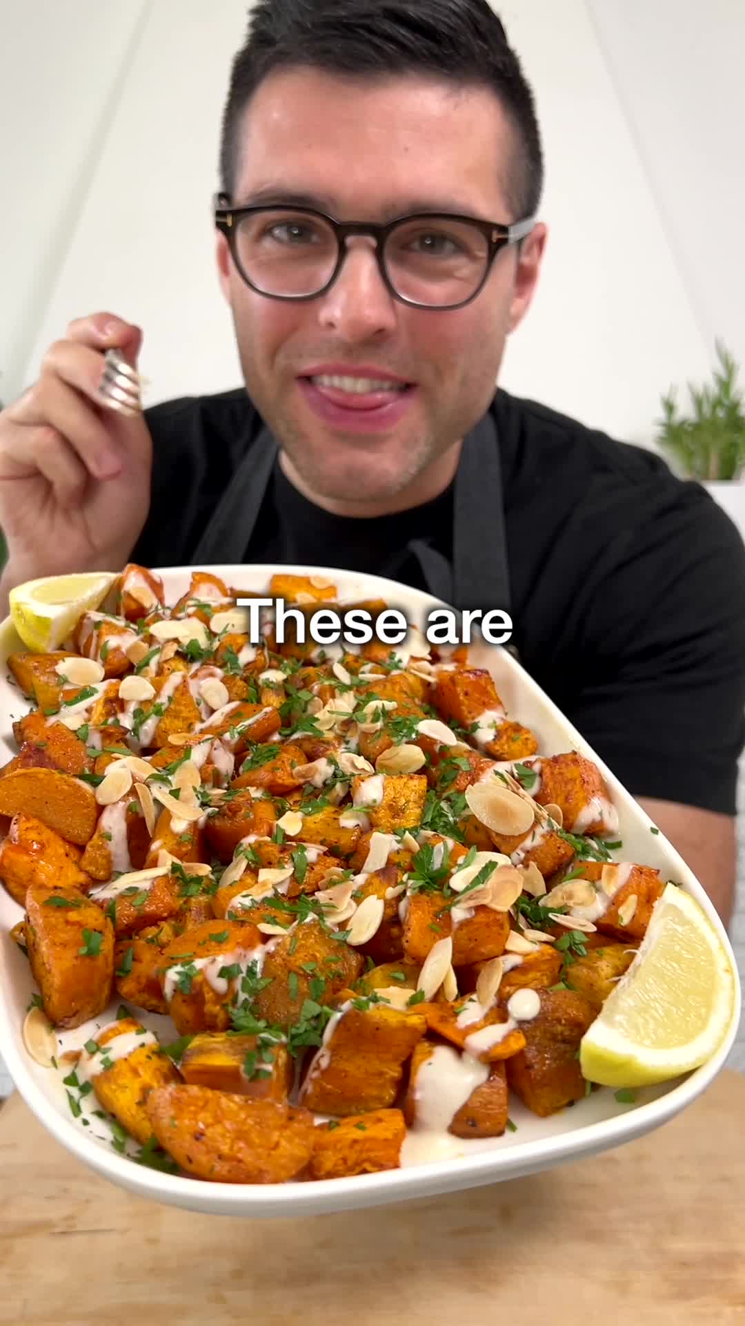 Easy Roasted Sweet Potatoes with Tahini Sauce