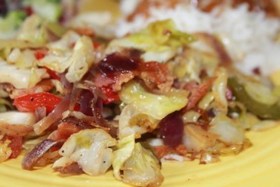 Monday Night Cabbage, Bacon and Peppers