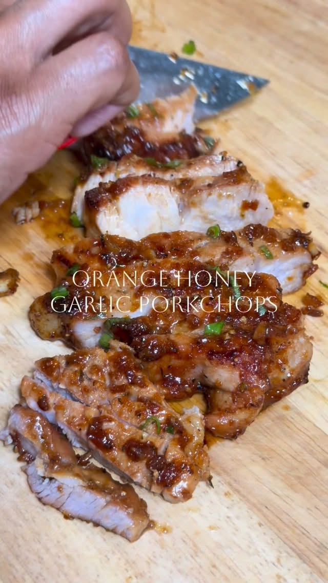 Orange Glazed Honey Garlic Pork Chops