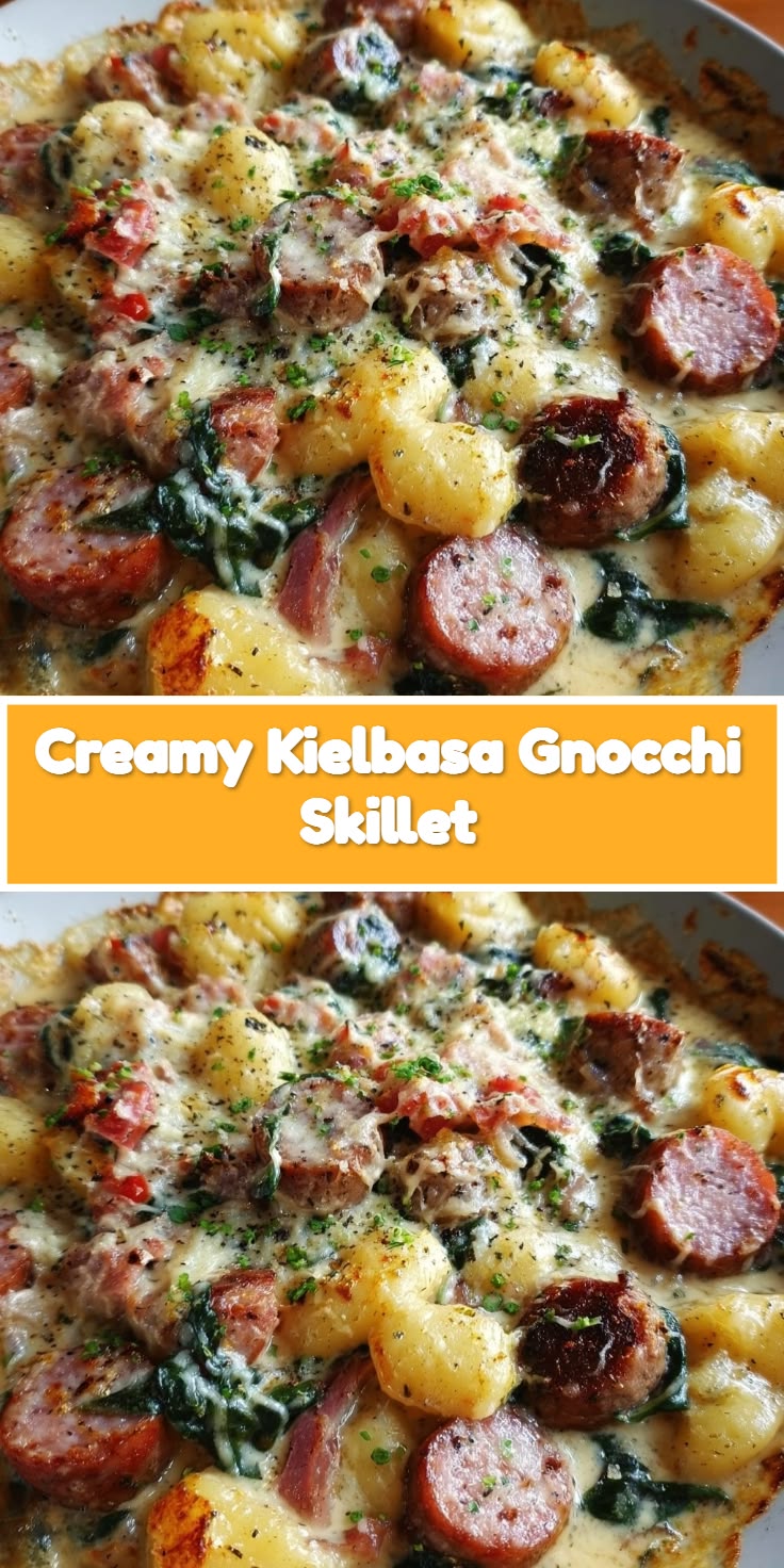 Creamy Kielbasa Gnocchi Skillet
