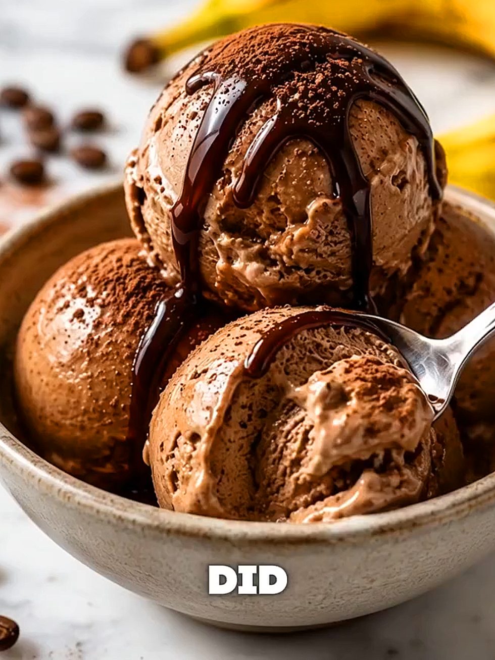 Creamy Frozen Mocha Banana Ice Cream