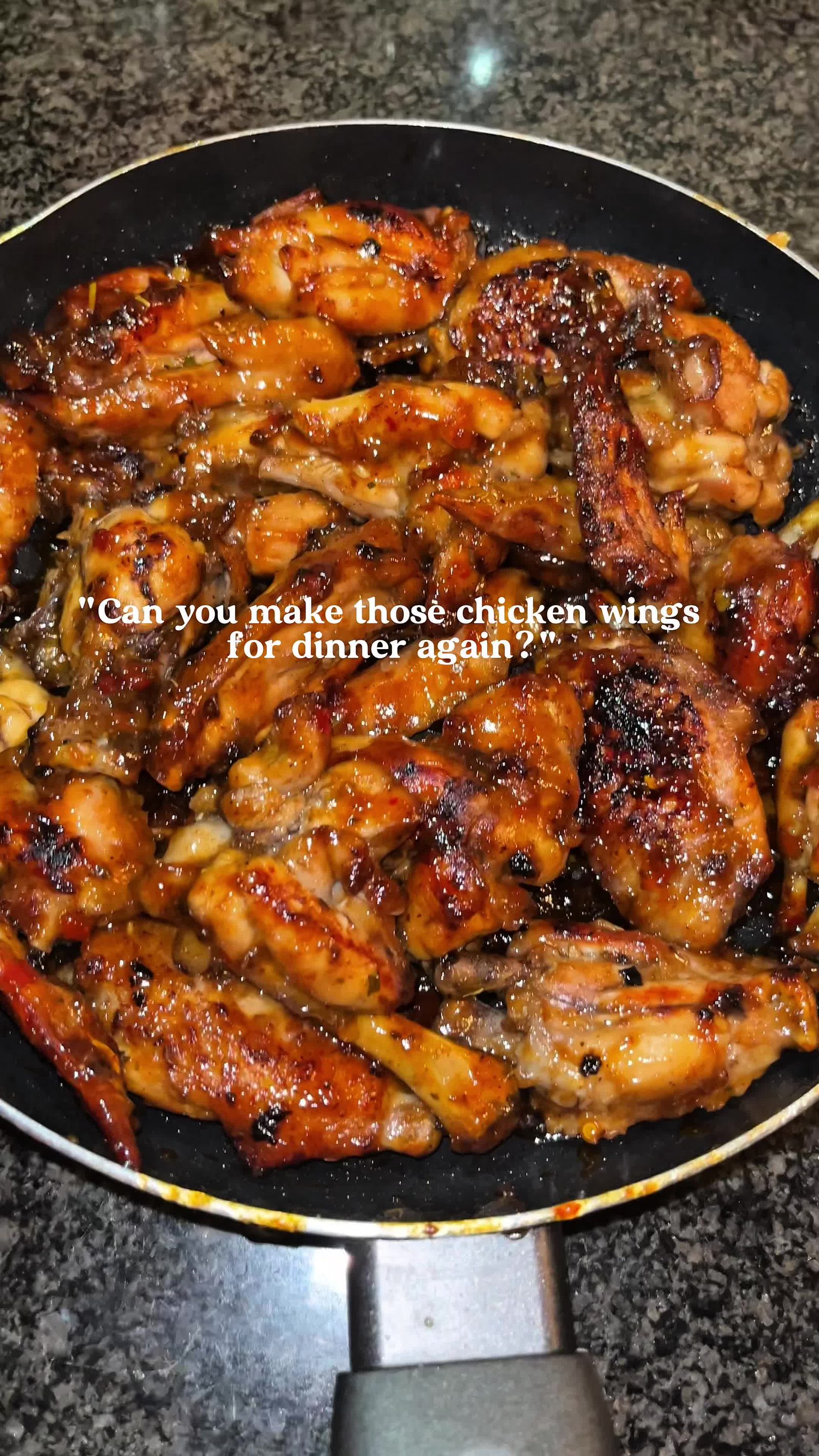 Sticky Chicken Wings with Fries and Salad