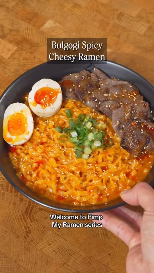 Spicy Cheesy Ramen with Bulgogi Beef