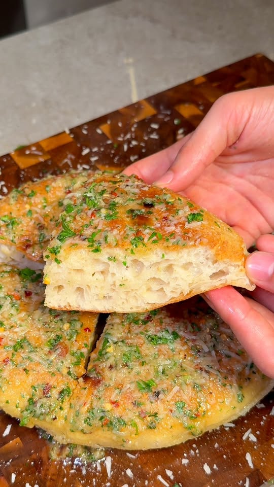 Pan-Fried Garlic Focaccia