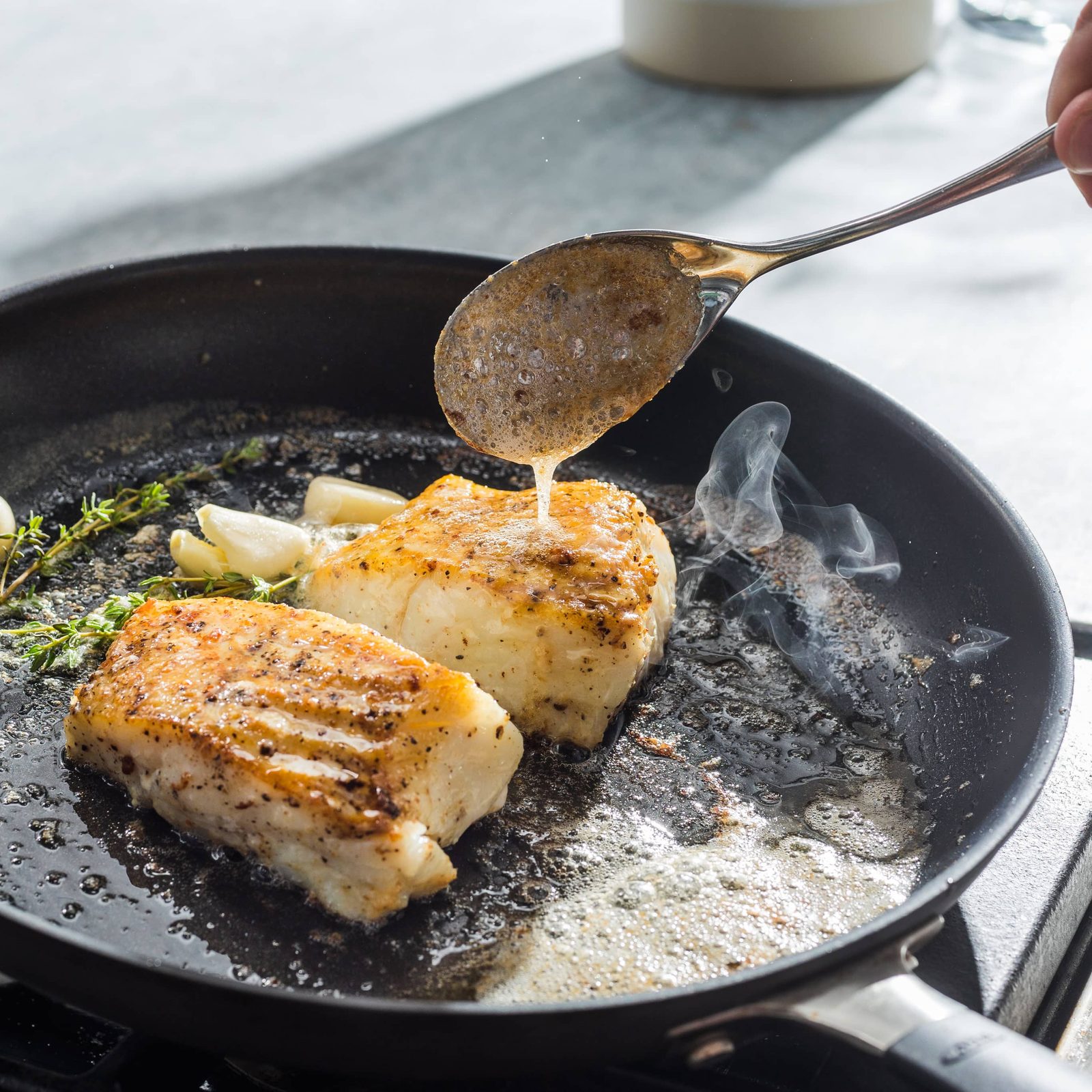 Butter-Basted Fish Fillets with Garlic and Thyme