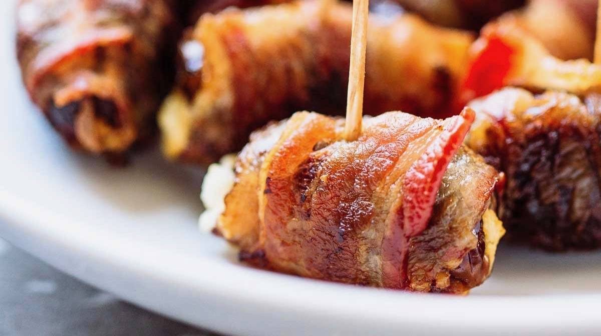 Bacon-Wrapped Dates with Goat Cheese