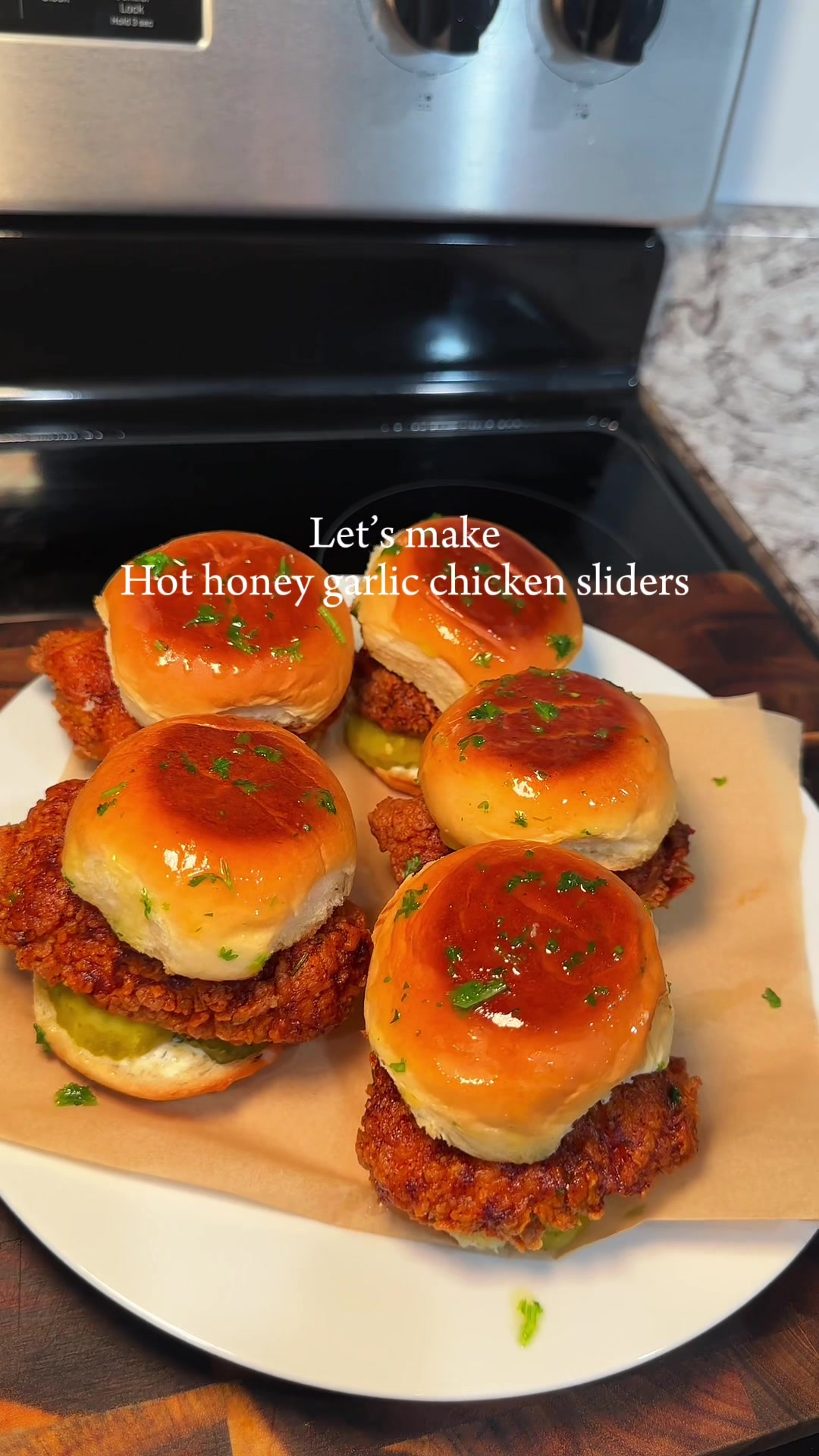 Hot Honey Garlic Chicken Sliders
