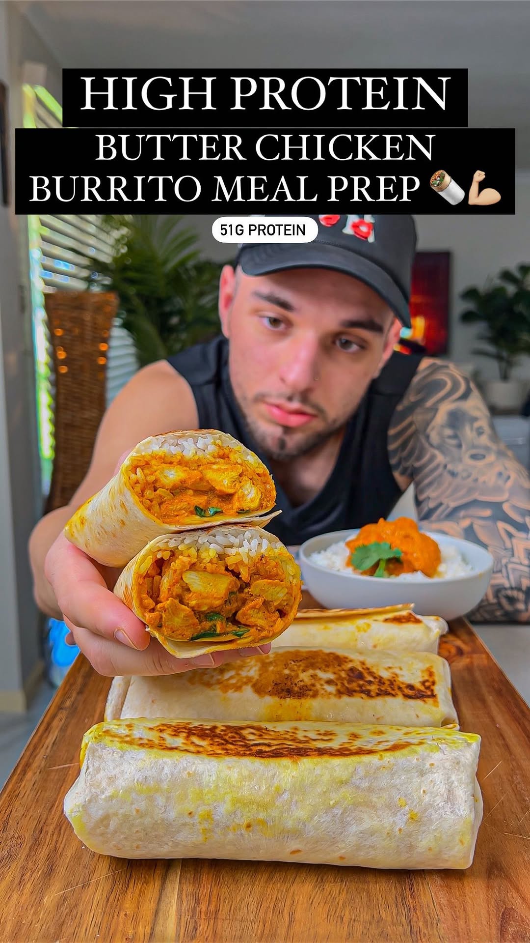 Butter Chicken Burrito Meal Prep