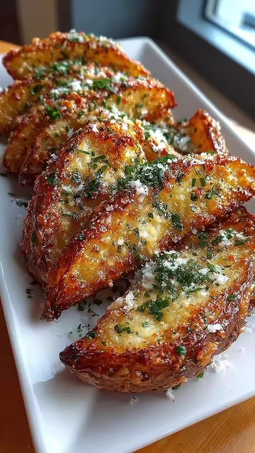 Garlic Parmesan Roasted Potato Wedges