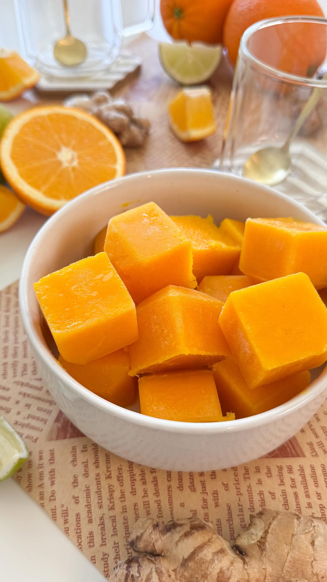 Anti-Inflammatory Orange, Lemon, Turmeric, and Ginger Ice Cubes