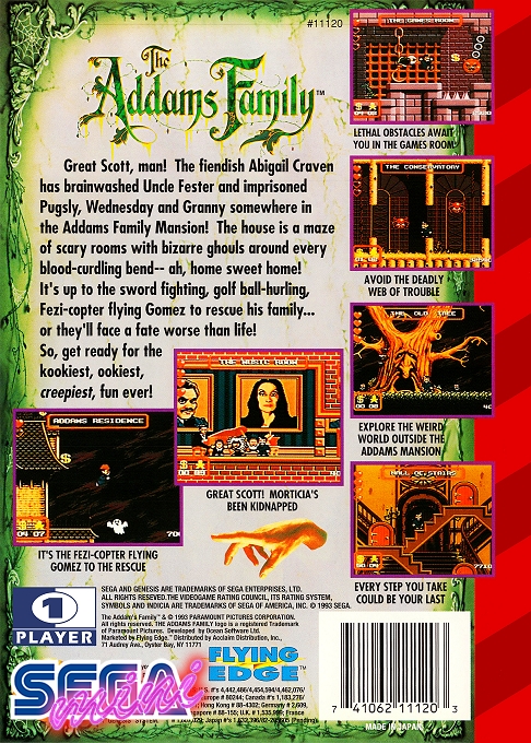 Addams family 2 sega коды