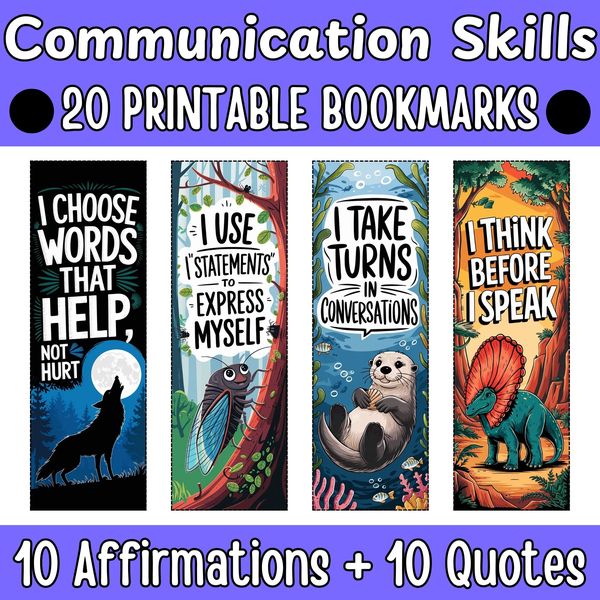 Communication Skills Bookmarks — Bright Illustrated Set — cover preview