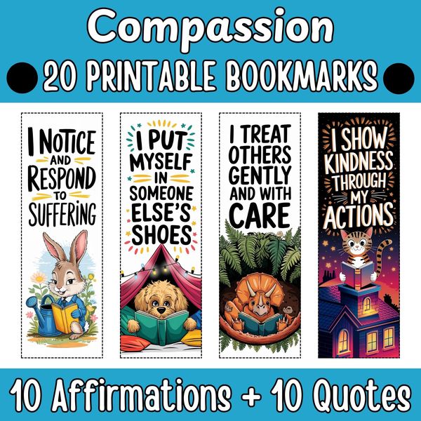 Compassion Bookmarks — Bright Illustrated Set — cover preview