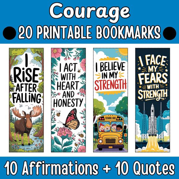 Courage Bookmarks — Bright Illustrated Set — cover preview