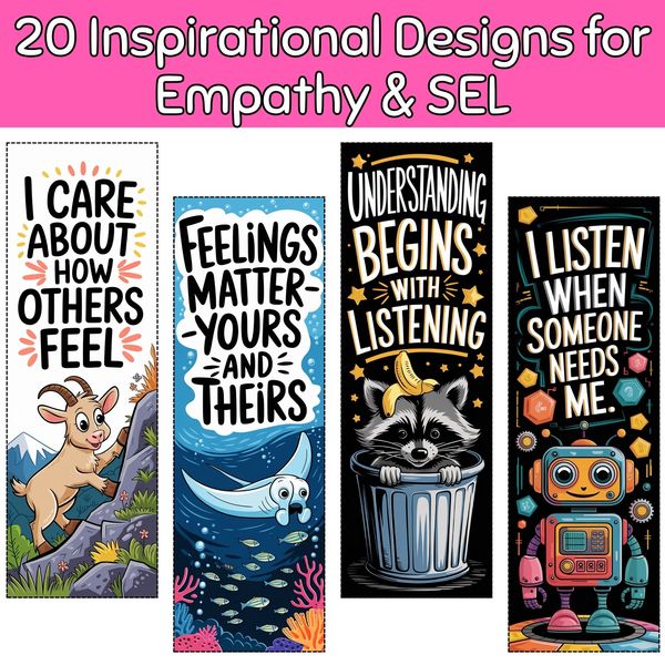 Empathy Bookmarks — Bright Illustrated Set — cover preview