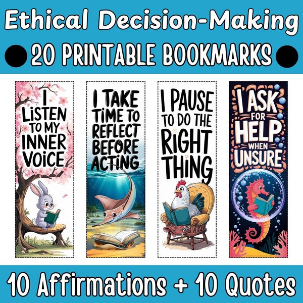 Ethical Decision-Making Bookmarks — Bright Illustrated Set — cover preview