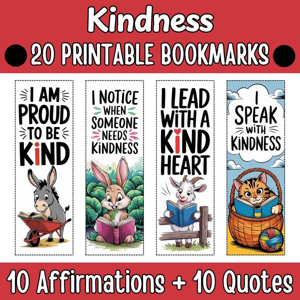 Kindness Bookmarks — Bright Illustrated Set — cover preview