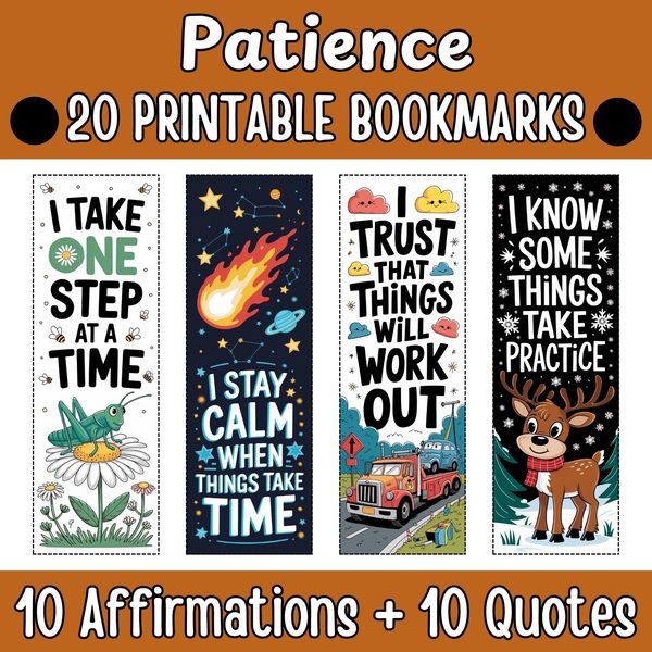 Patience Bookmarks — Bright Illustrated Set — cover preview