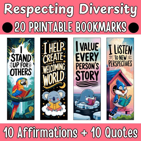 Respecting Diversity Bookmarks — Bright Illustrated Set — cover preview